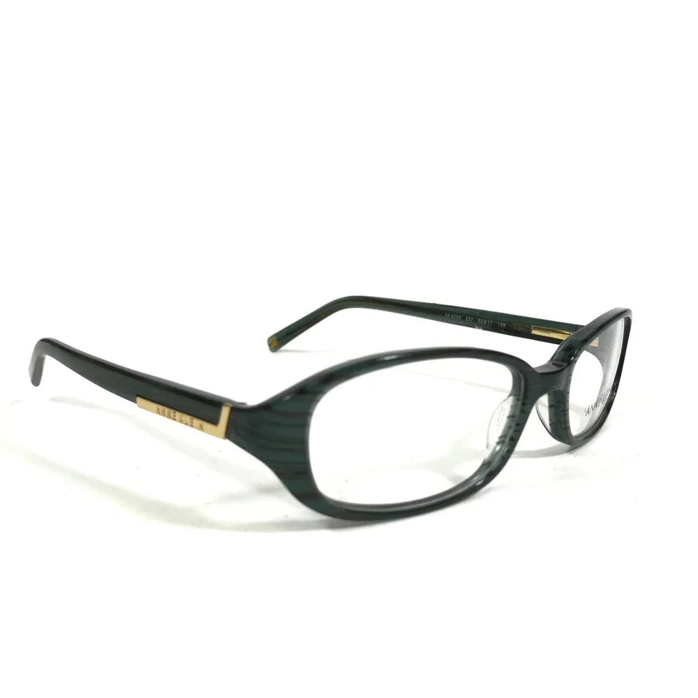 Anne Klein Eyeglasses Frames AK 8095 237 Green Gold Oval Round 52-17-135
